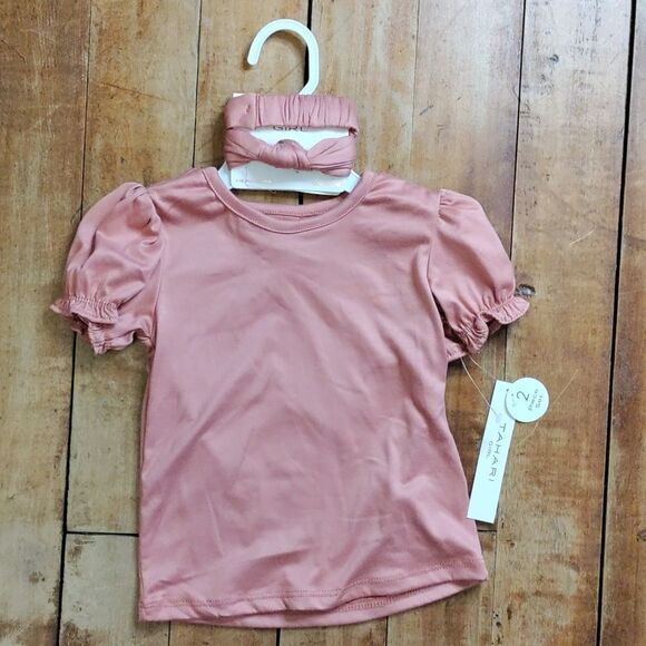 Tahari overalls outfit 3T pink new polka dot overalls pink shirt headband spring - Picture 3 of 15